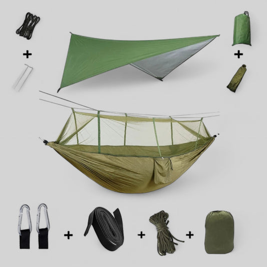 Camp Comforts Hammock with Bug Net and Rain Tent – All-in-One Camping Shelter