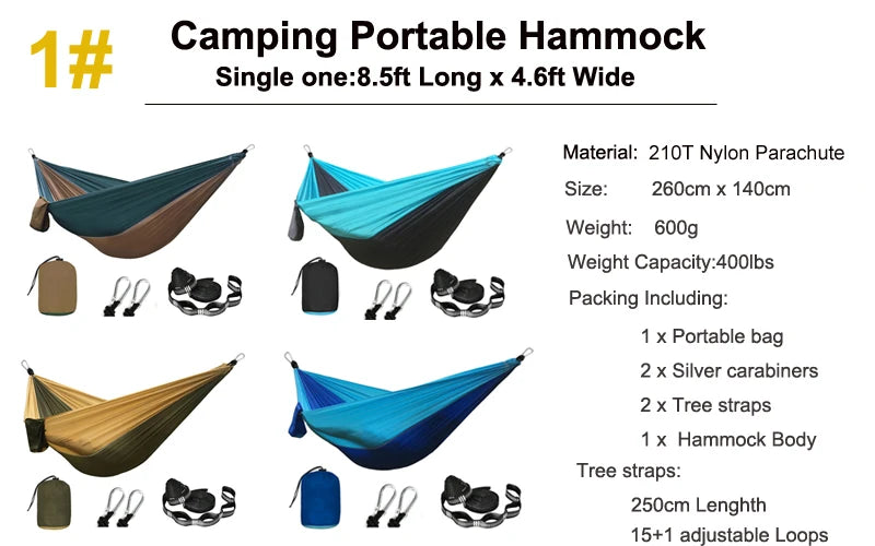 Camp Comforts Lightweight Camping Hammock – Portable Outdoor Hammock